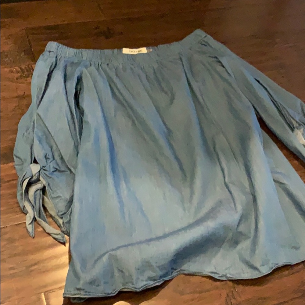 Blue chambray blouse